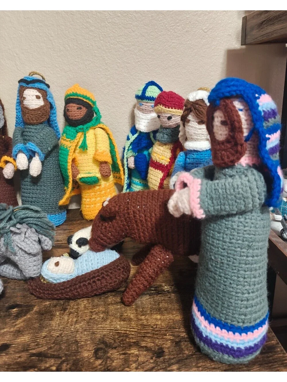 Handmade Crochet Nativity Set 12-Piece Amigurumi Christmas Decor